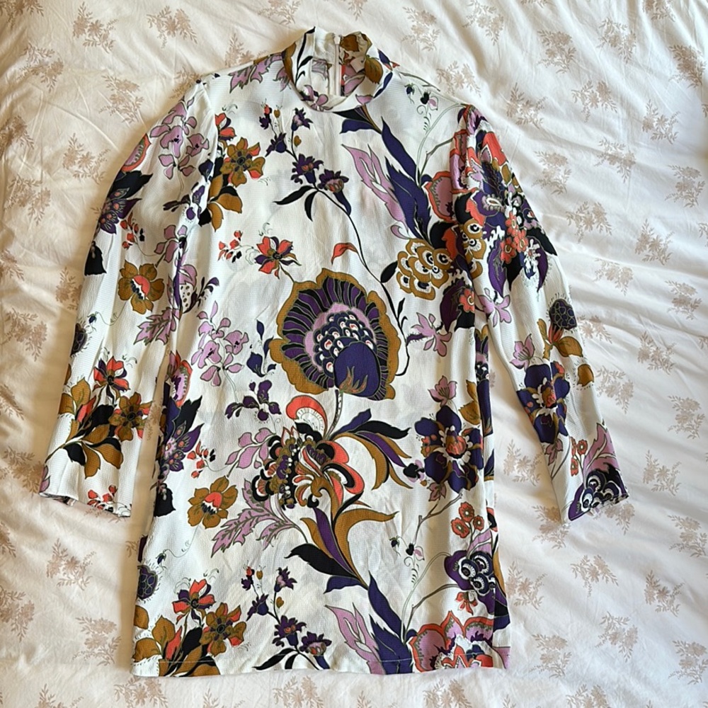 Reiss Abbie Retro Floral Mini Dress - Multicolor